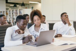 Young South African learner receiving workplace training during a learnership